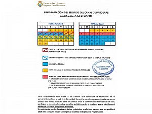 PROGRAMACION SERVICIO DEL CANAL DE BARDENAS
