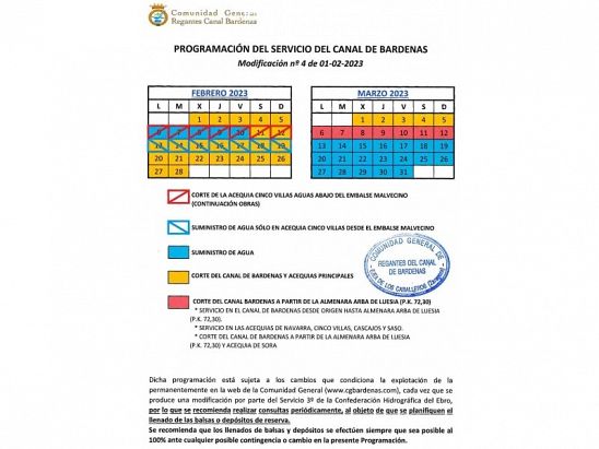 CALENDARIO CANAL